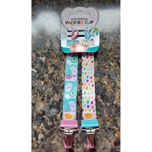 NEW! Ulubulu Universal Pacifier Clip Animal Ilamas / Poka Dots 2 Clips Baby